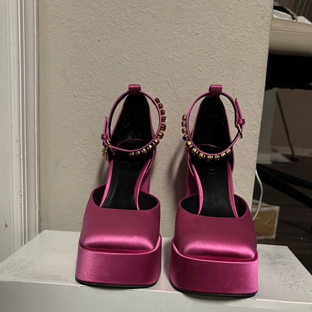 Versace Aevitas Pink Platform Heels
